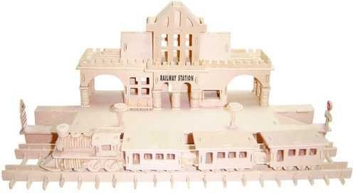Woodcraft construction kit Woodcraft Dřevěné 3D puzzle nádraží - obrázek 2