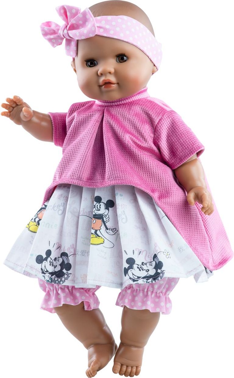 Realistické miminko - holčička  Alberta v šatech s Mickey Mousem od firmy Paola Reina - obrázek 1