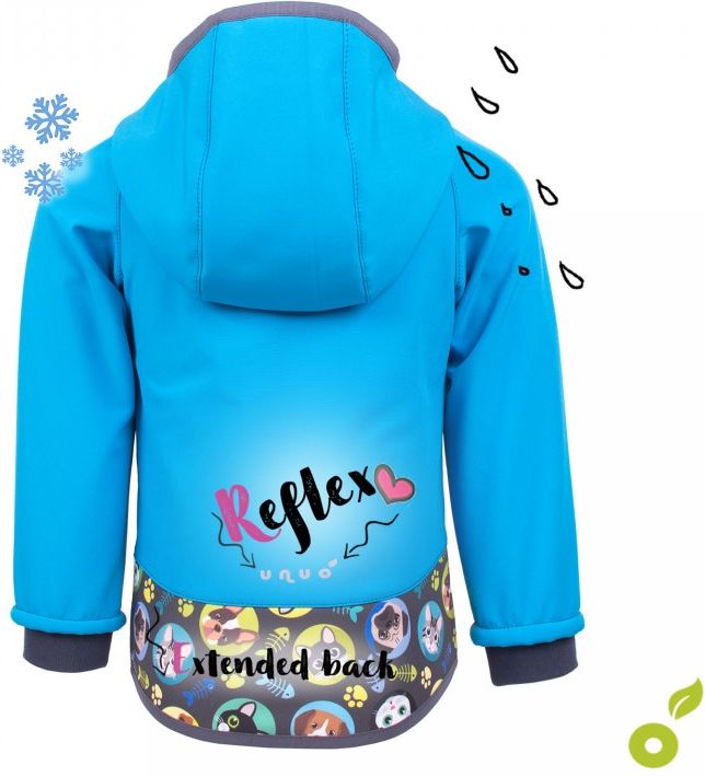 Unuo, Dětská softshellová bunda s fleecem, Ostružinová, Jednorožci Velikost (Size): 122/128 - obrázek 7