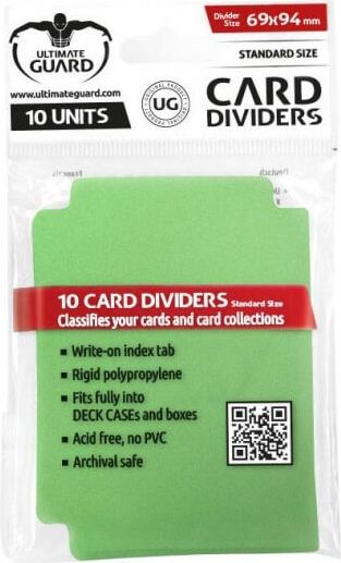 Ultimate Guard Oddělovač na karty Ultimate Guard Card Dividers Standard Size Green - 10 ks - obrázek 1