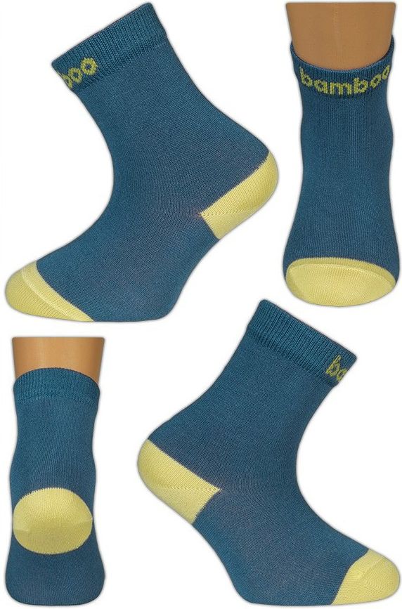 Bambusové ponožky Trepon HUGO modrá/žlutá Velikost: 27 - 30 - obrázek 1