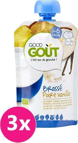 3x GOOD GOUT BIO Jogurt bez lepku – Hruška a vanilka 90 g - obrázek 1
