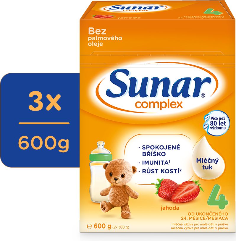 3x SUNAR Complex 4 jahoda, 600 g - obrázek 1