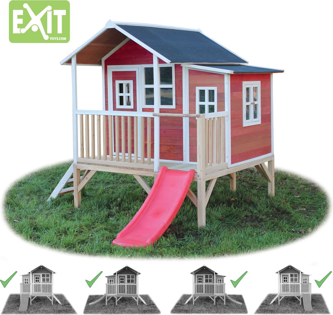 Zahradní cedrový domeček Exit Loft 350 Červený - obrázek 3