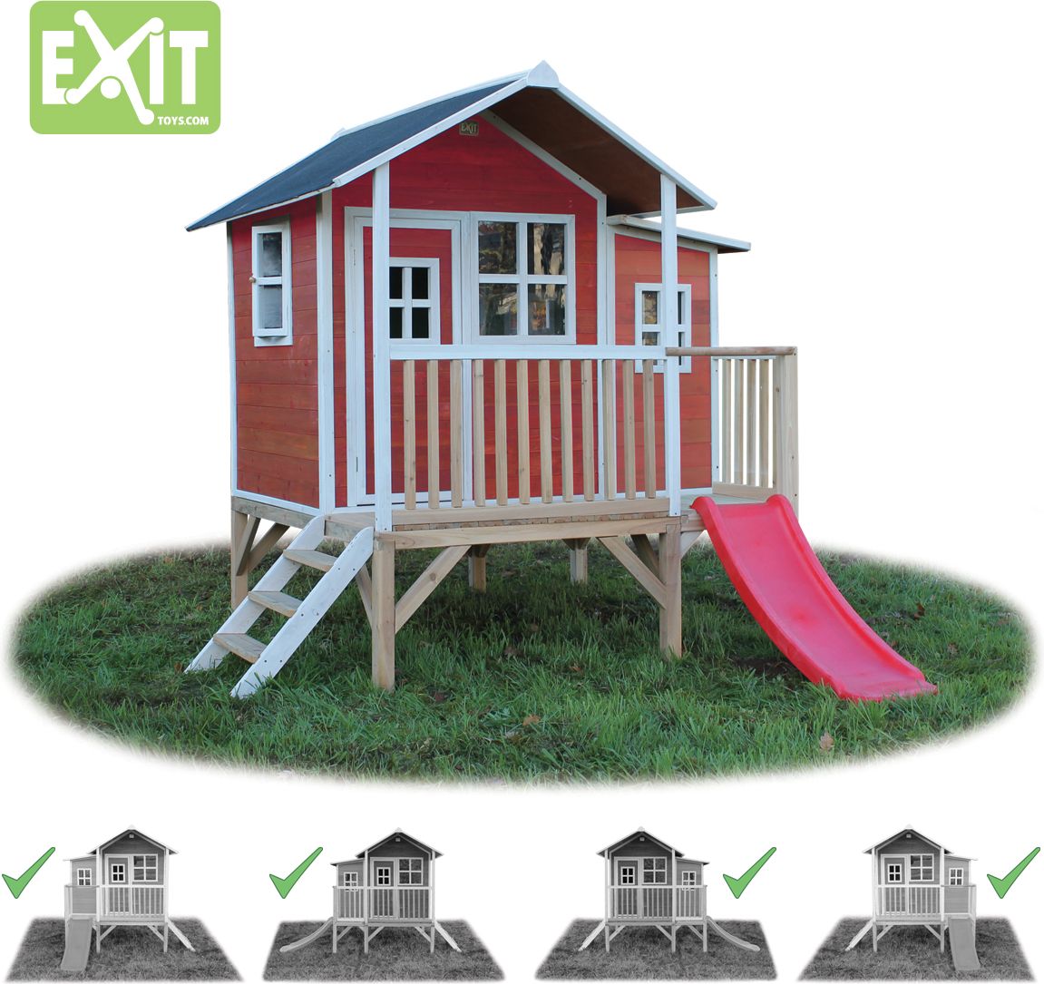 Zahradní cedrový domeček Exit Loft 350 Červený - obrázek 4