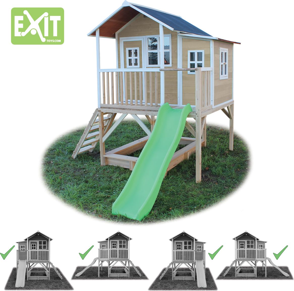 Zahradní cedrový domeček Exit Loft 550 Přírodní - obrázek 5
