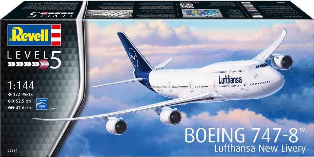 REVELL Plastic ModelKit letadlo 03891 - Boeing 747-8 Lufthansa "New Livery" (1:144) - obrázek 4