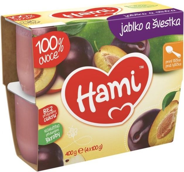 6x HAMI 100 % ovoce švestka a jablko (4 x 100 g) - ovocný příkrm - obrázek 2