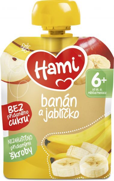 6x HAMI Ovocná kapsička Banán a jablíčko 90 g - obrázek 2