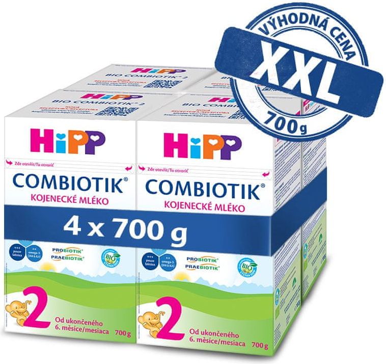 HiPP 2 BIO Combiotik Pokračovací mléčná kojenecká výživa 4x700 g - obrázek 1