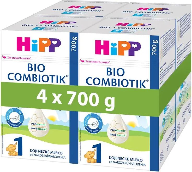 HiPP 1 BIO Combiotik Počáteční mléčná kojenecká výživa 4x700 g - obrázek 1