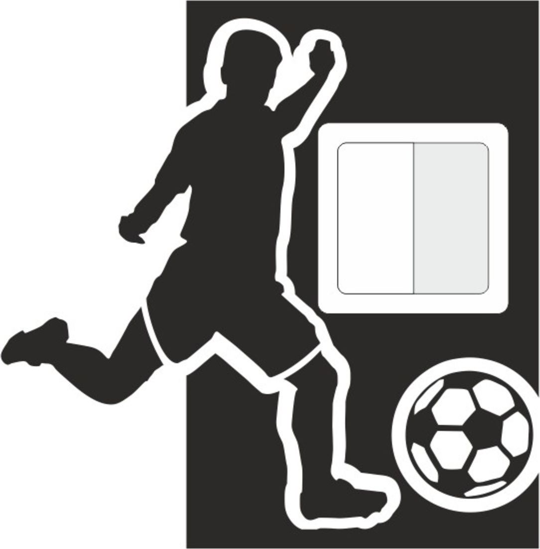 Samolepící textilní ochrana vypínače - fotbalista růžová - obrázek 2
