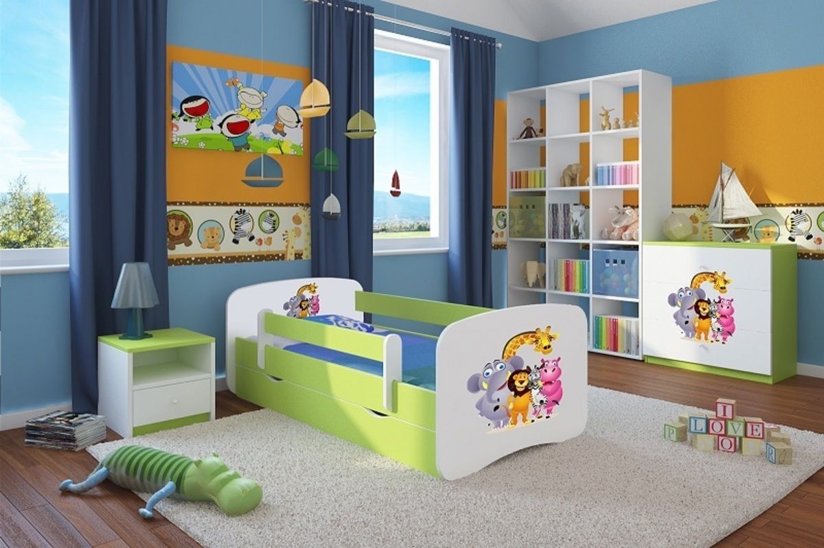 Dětská postel Ourbaby ZOO II zelená 160x80 cm - obrázek 1