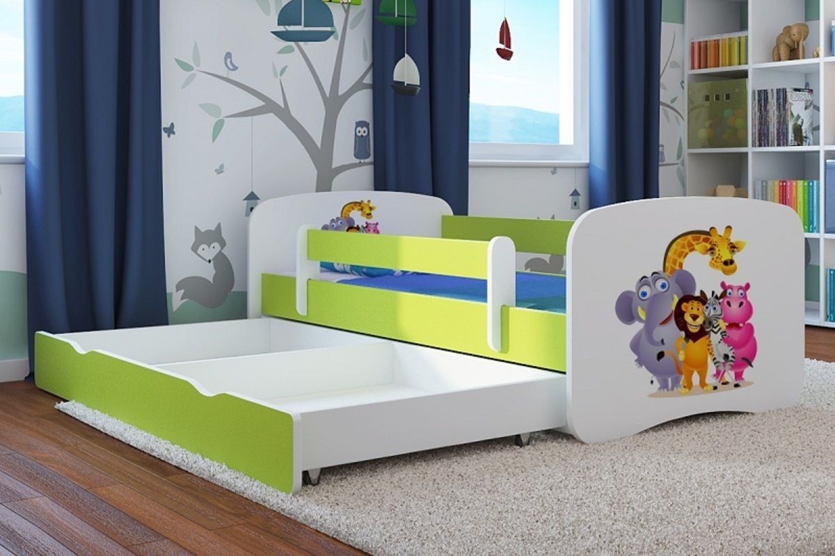 Dětská postel Ourbaby ZOO II zelená 160x80 cm - obrázek 3