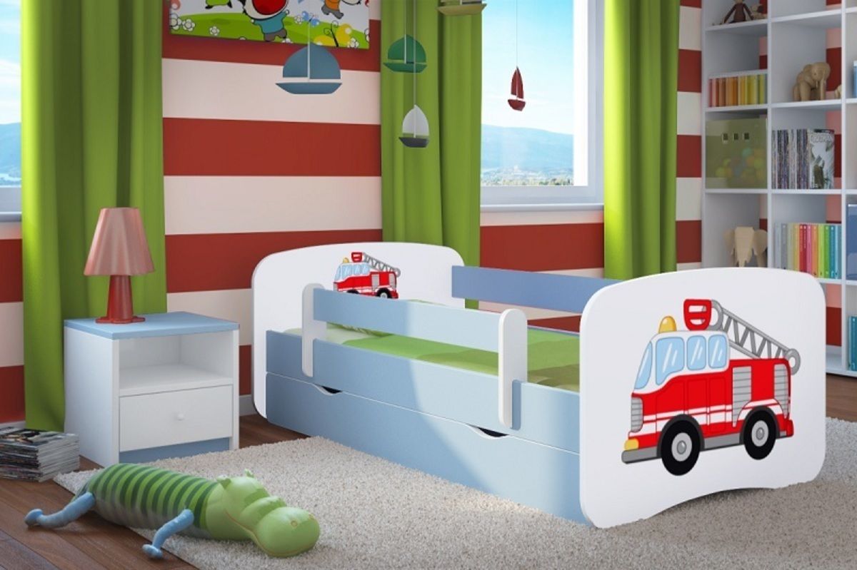 Dětská postel Ourbaby Fire Truck modrá 160x80 cm - obrázek 1