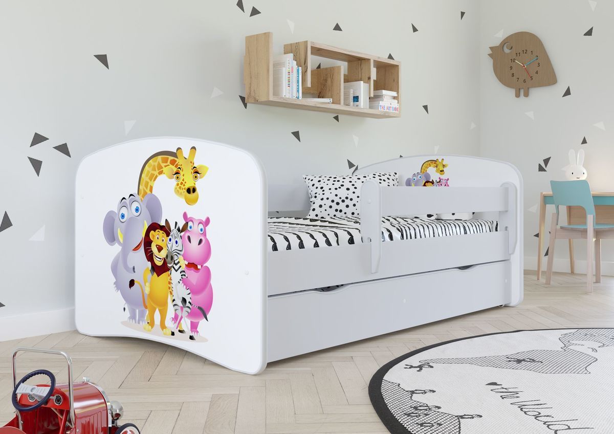Dětská postel Ourbaby ZOO III bílá 160x80 cm - obrázek 1
