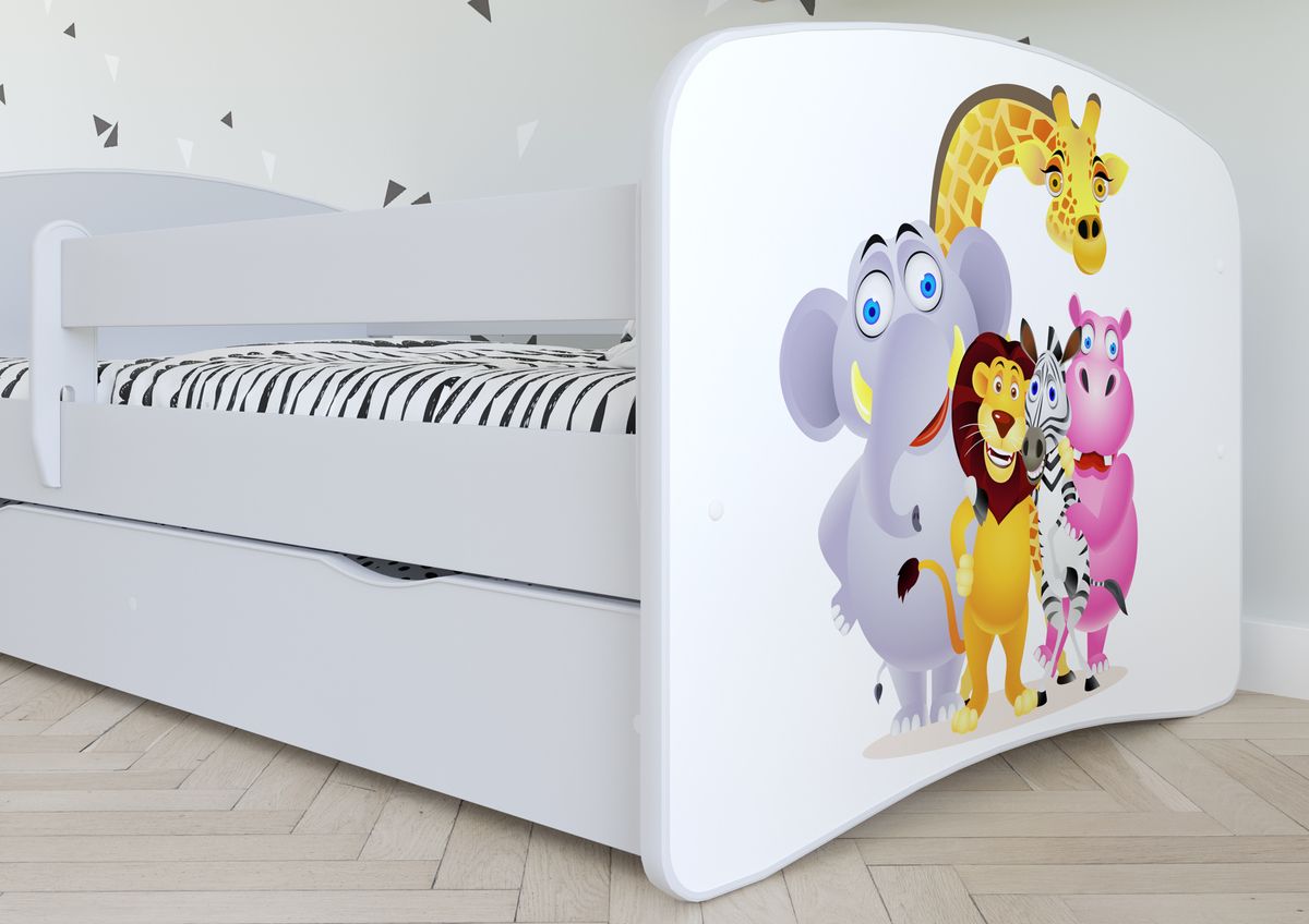 Dětská postel Ourbaby ZOO III bílá 160x80 cm - obrázek 3