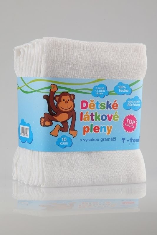 Dětské látkové TETRA pleny - TOP bílá 5 ks - obrázek 2