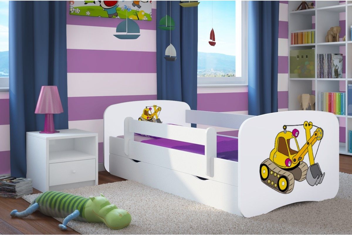 Dětská postel Ourbaby Digger bílá 160x70 cm - obrázek 1