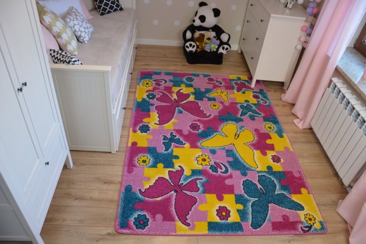 Koberec Ourbaby Kids Butterfly 13744-0 160x220 cm mix barev - obrázek 1