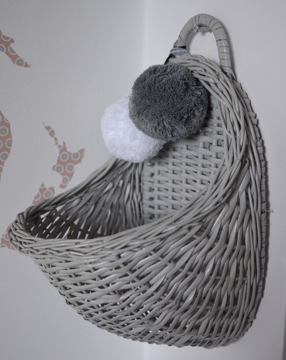 LILU Proutěný košík na stěnu bílá - obrázek 2