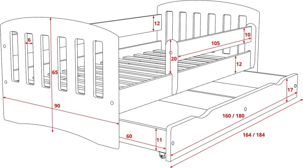 Dětská postel Ourbaby Classic modrá 160x80 cm - obrázek 5