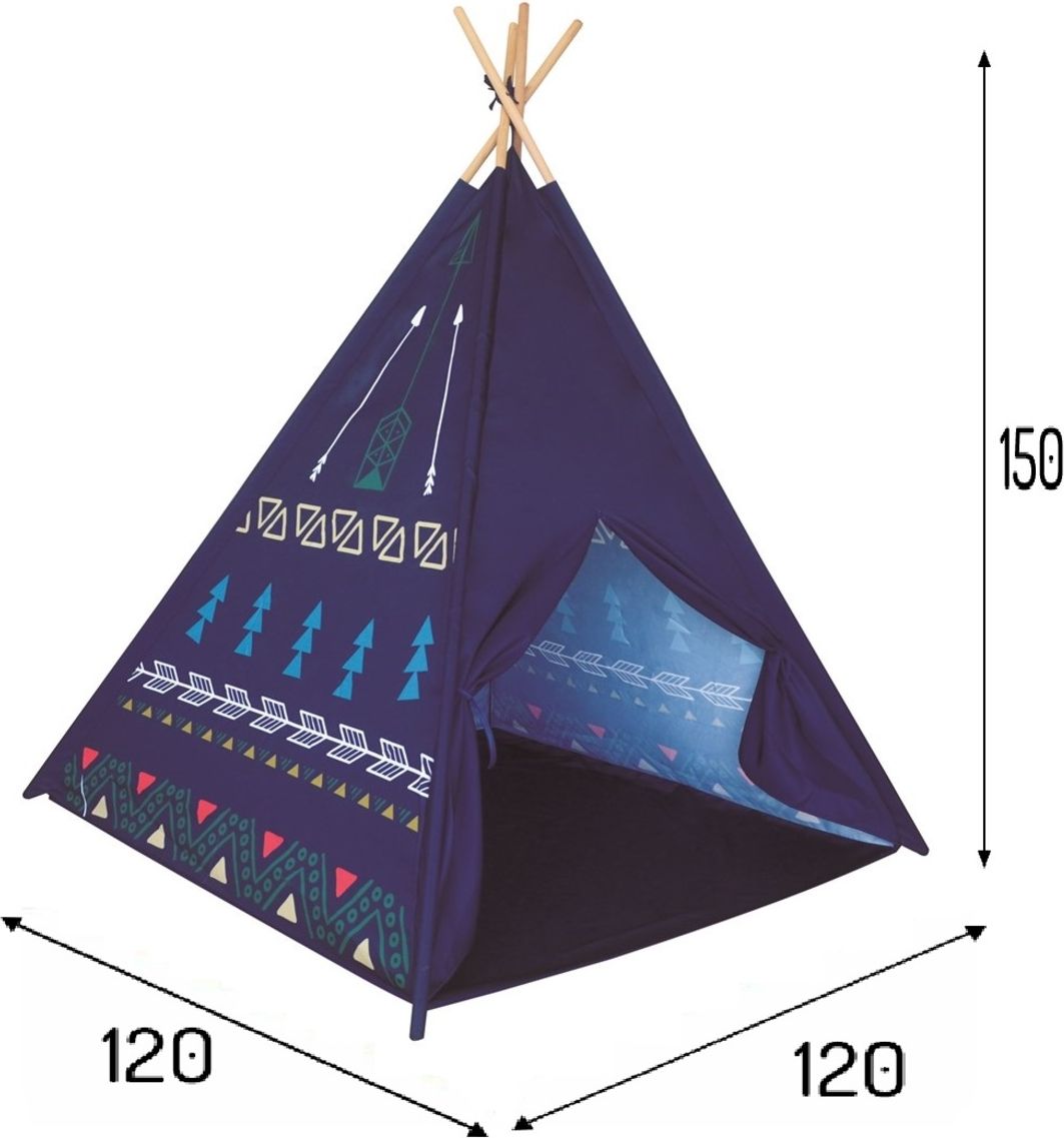 Dětský stan teepee modrý - obrázek 2