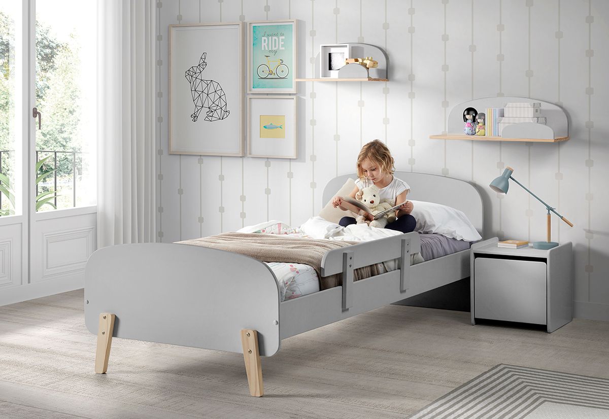 Dětská postel VIPACK FURNITURE Kiddy šedá 200x90 cm - obrázek 1