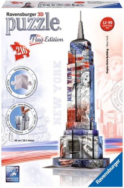 Ravensburger 3D puzzle Empire State Building (vlajková edice) 216 dílků - obrázek 1