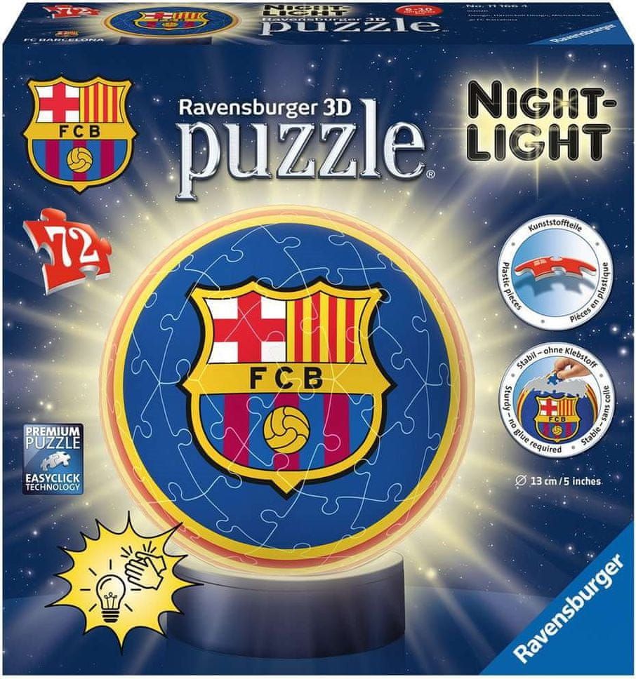 Ravensburger Svítící puzzleball FC Barcelona 72 dílků - obrázek 1