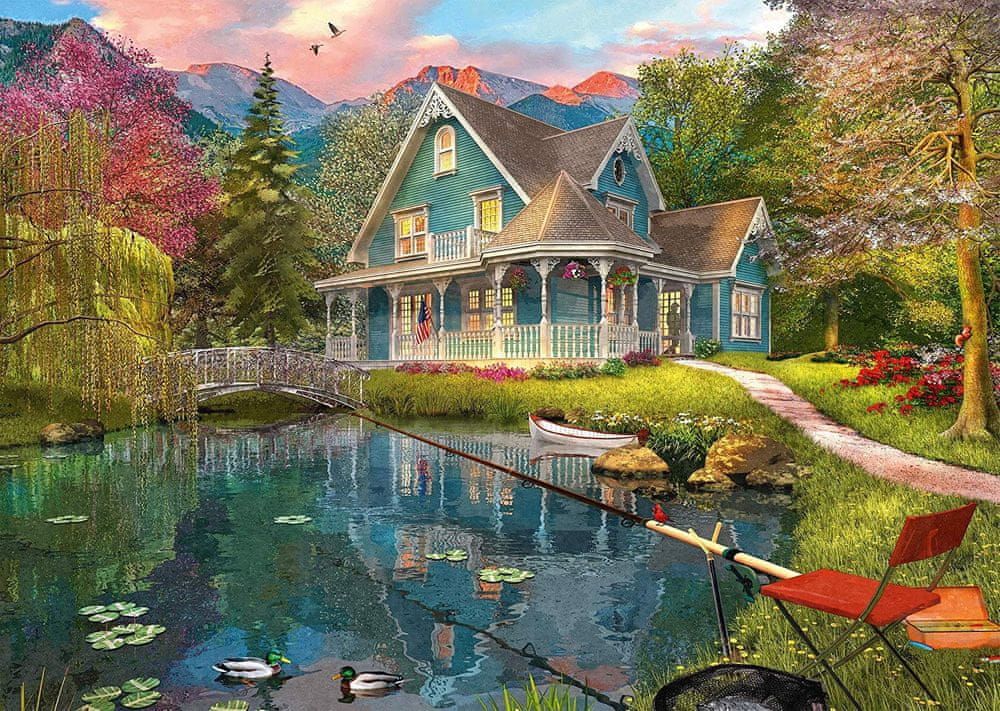 Schmidt Puzzle Rekreační dům u jezera 1000 dílků - obrázek 1