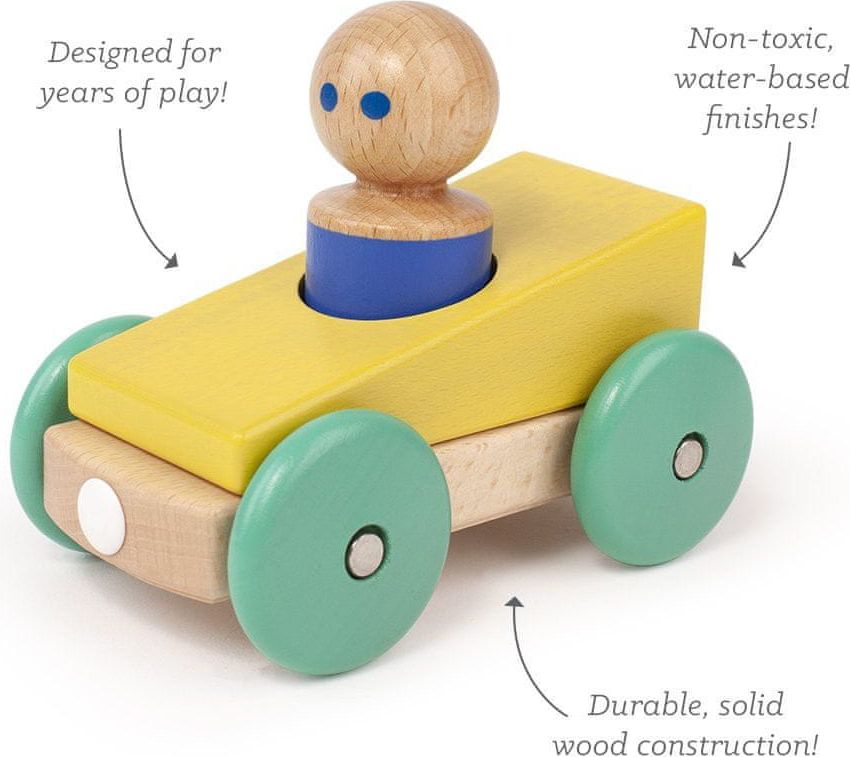 Tegu Magnetické autíčko TEGU - Yellow & Teal