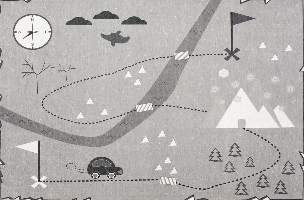 Koberec LIVONE Treasure map 23699-0 140x190 cm šedá - obrázek 1