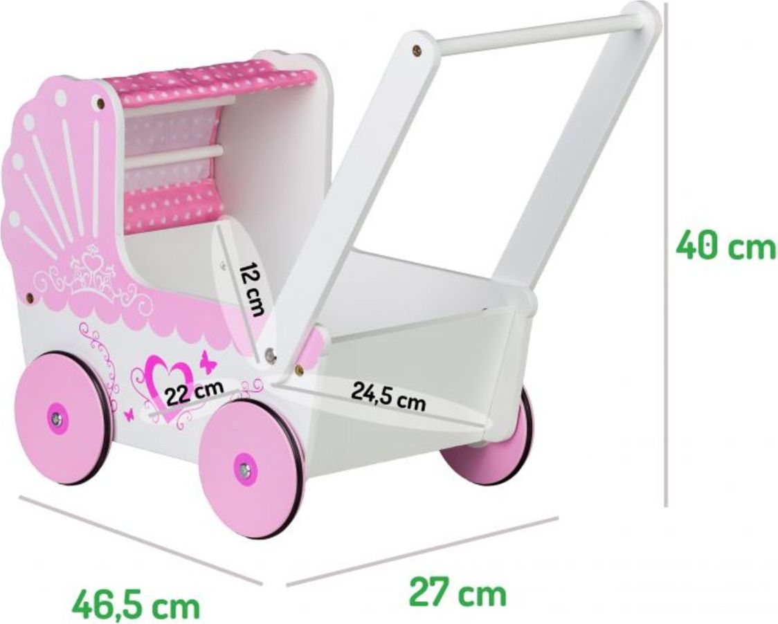 Dřevěný kočárek pro panenky Sweetheart - obrázek 4