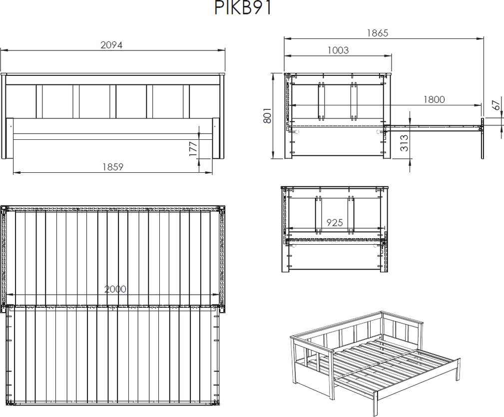 Dětská postel VIPACK FURNITURE Pino - obrázek 10