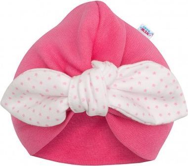 Dívčí čepička turban New Baby For Girls dots, Růžová, 68 (4-6m) - obrázek 1