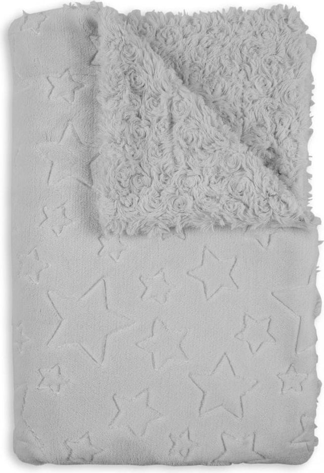 Interbaby deka hvězdičky & růžičky 80×110 šedá - obrázek 1
