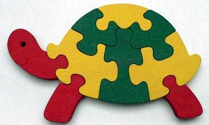 Makovský Dřevěné vkládací puzzle želva bez rámečku - obrázek 1