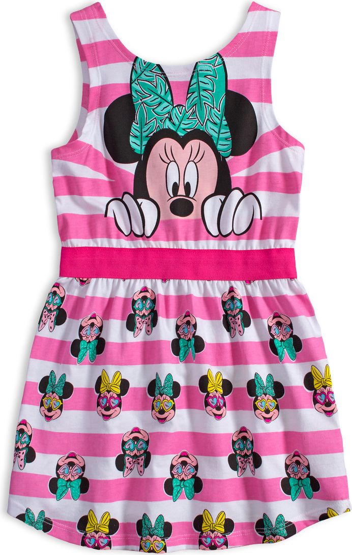 Dívčí letní šaty DISNEY MINNIE SUMMER růžové pruhy Velikost: 98 - obrázek 1