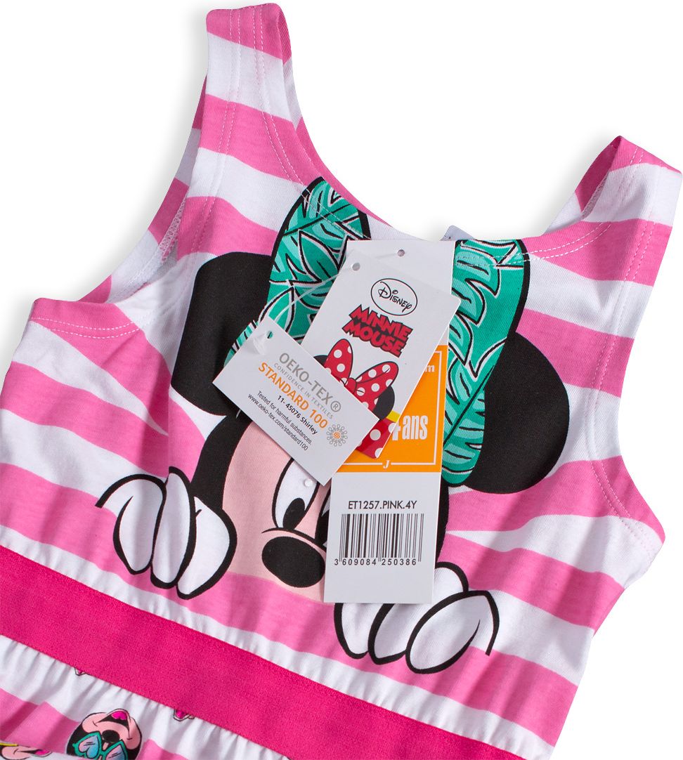 Dívčí letní šaty DISNEY MINNIE SUMMER růžové pruhy Velikost: 98 - obrázek 4