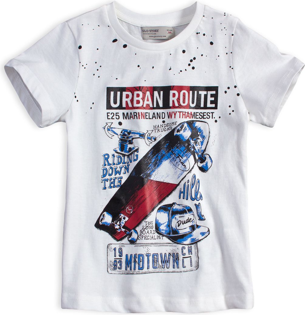 Chlapecké tričko GLO STORY URBAN ROUTE bílé Velikost: 104 - obrázek 1