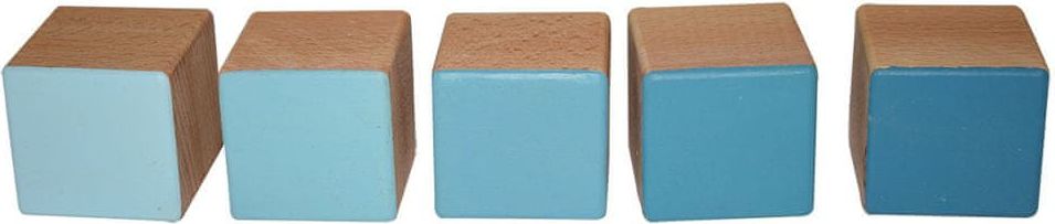 MILUJEMTO barevné dřevěné kostky - modré, buk - obrázek 1