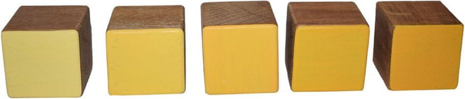 Milujemto Barevné dřevěné kostky - žluté, buk - obrázek 1