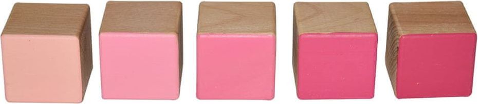 Milujemto Barevné dřevěné kostky - růžové, buk - obrázek 1