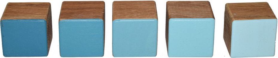 Milujemto Barevné dřevěné kostky - modré, dub - obrázek 1
