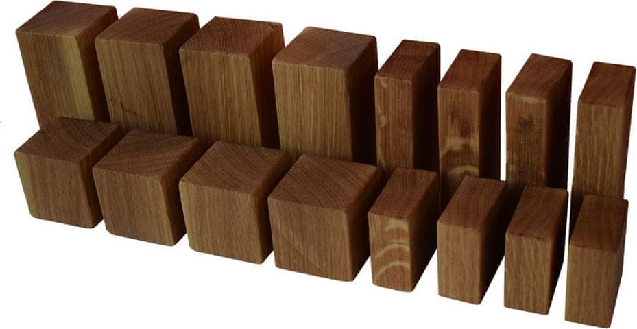 MILUJEMTO velké dřevěné kostky - dub - obrázek 1
