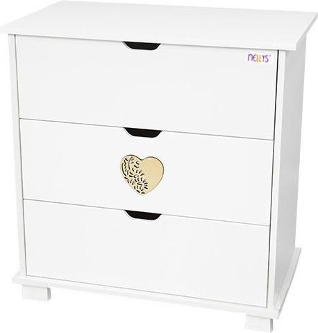 Nellys Sada Srdce postýlka se šuplíkem  2v1, 120 x 60cm, komoda + zavinovačka zdarma, bílá - obrázek 4