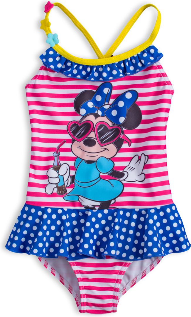Dívčí plavky DISNEY MINNIE HOLIDAY růžový proužek Velikost: 98 - obrázek 1