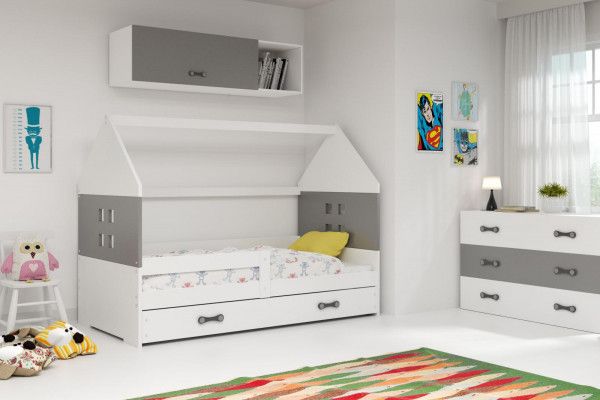 FALCO Dětská postel Dominik 80x160 bílá/grafit - obrázek 1