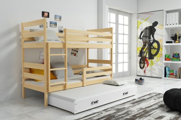 FALCO Patrová postel s přistýlkou Norbert borovice/bílá - obrázek 1